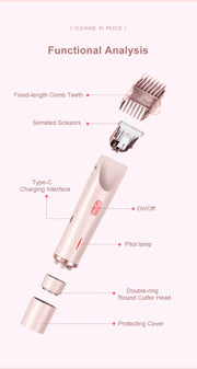 Luxe Electric Razor for Women – Painless Facial, Bikini & Body Hair Trimmer