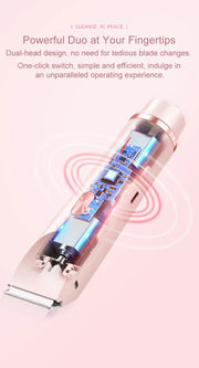 Luxe Electric Razor for Women – Painless Facial, Bikini & Body Hair Trimmer