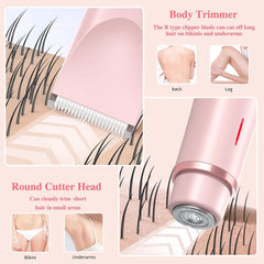 Luxe Electric Razor for Women – Painless Facial, Bikini & Body Hair Trimmer